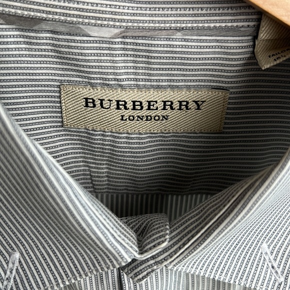 Burberry Striped Dress Shirt Tailored 39 15.5 - Picture 2 of 5